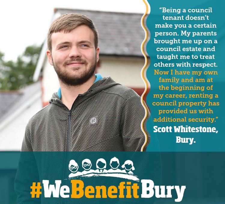 Scott Whitestone from Bury supports #WeBenefitBury, a campaign to tackle negative social housing stereotypes
